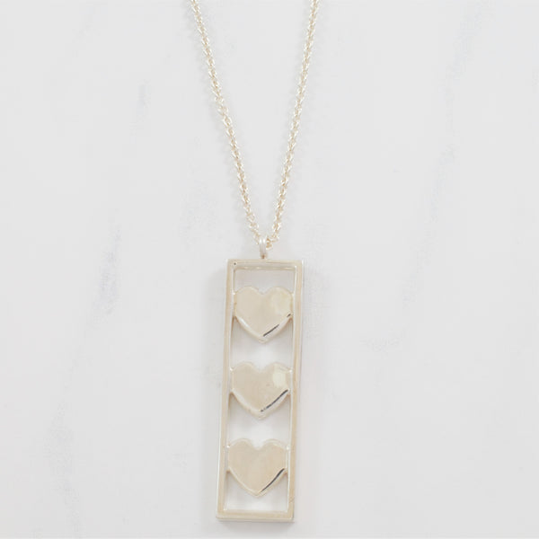 'Tiffany & Co.' Triple Heart Bar Necklace | SZ 16