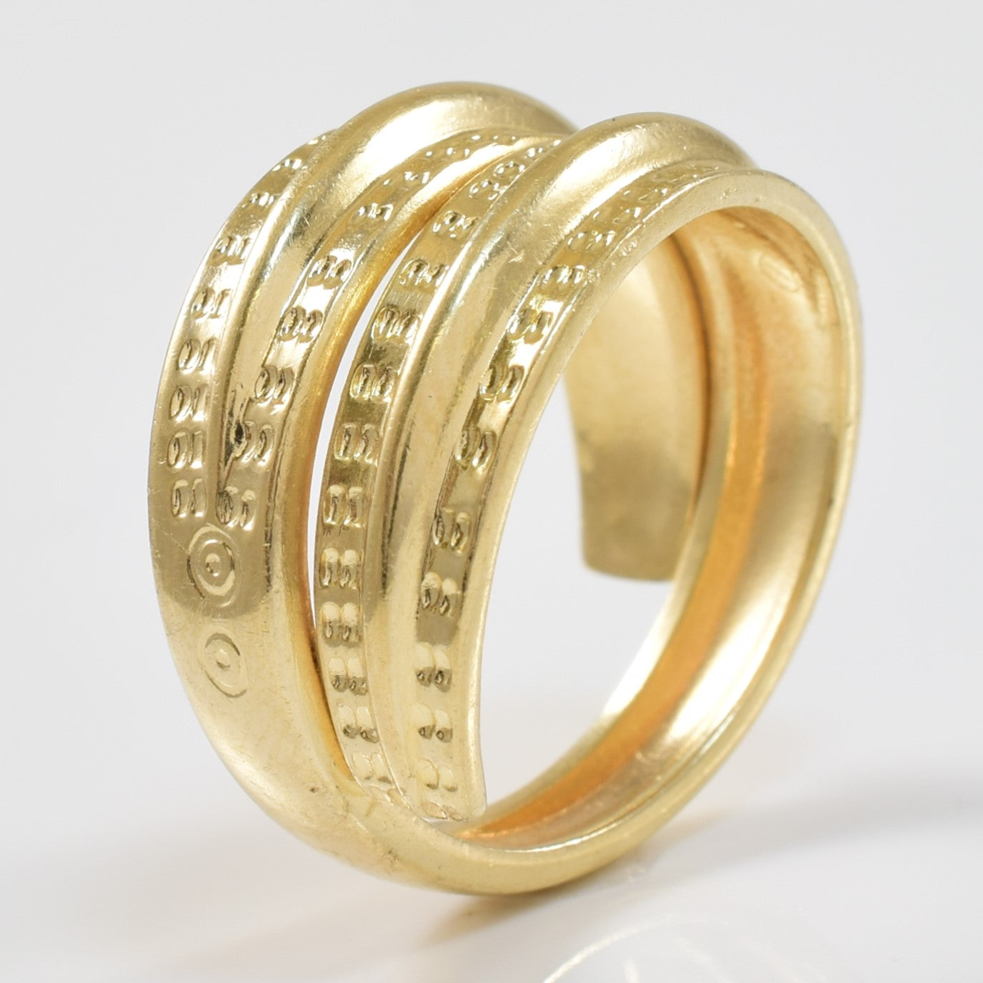 Yellow Gold Textured Wrap Ring | SZ 7 |