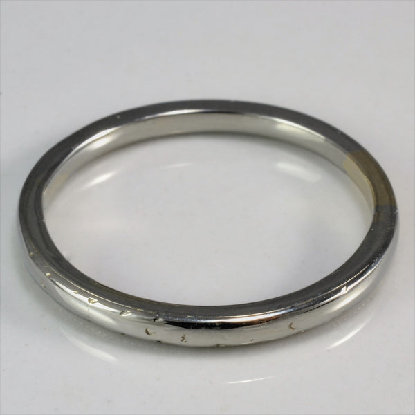 Vintage Patterned White Gold Wedding Band | SZ 5.5 |