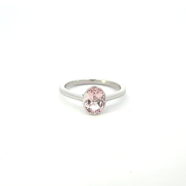 'Bespoke' Bezel Set Morganite Ring | 1.13ct | SZ 6.5 |