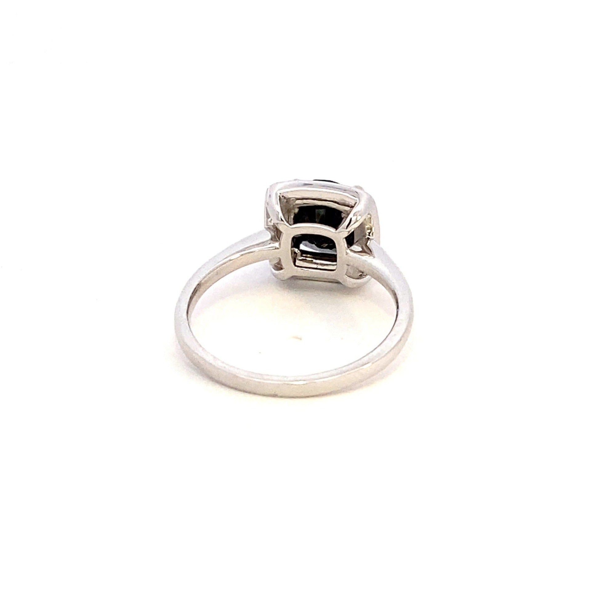 'Bespoke' Black Diamond Halo Engagement Ring | SZ 7.25 |