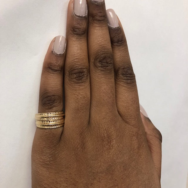 Yellow Gold Textured Wrap Ring | SZ 7 |