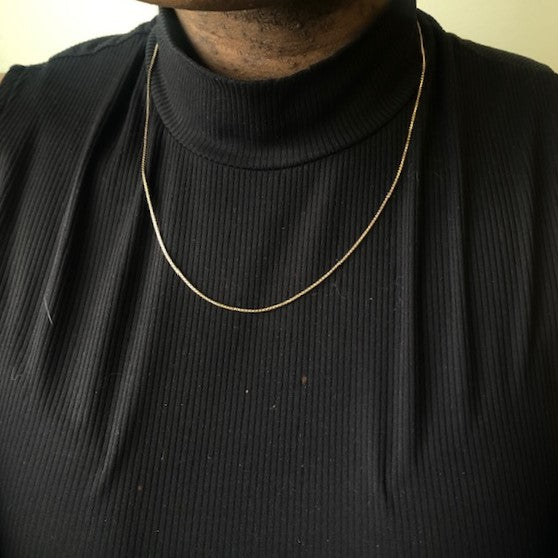 10k Yellow Gold Box Chain | 22