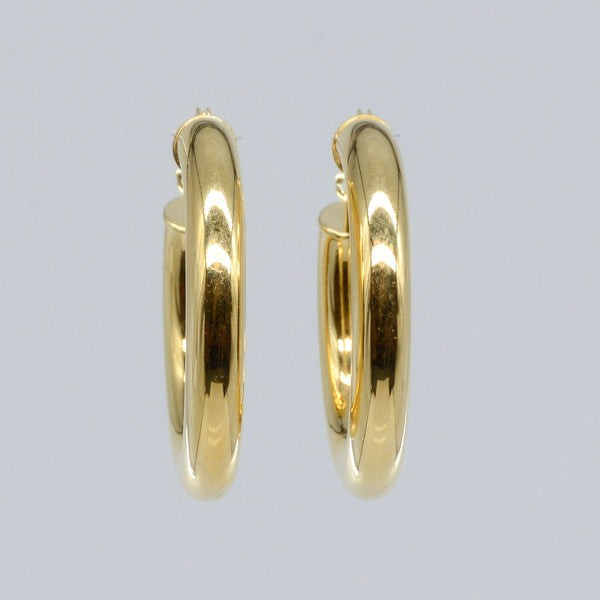 'Birks' 18k Yellow Gold Hoops |