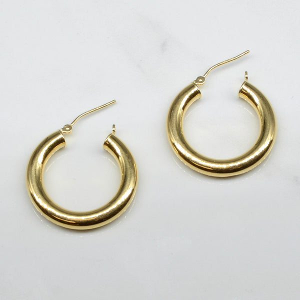 'Birks' 18k Yellow Gold Hoops |