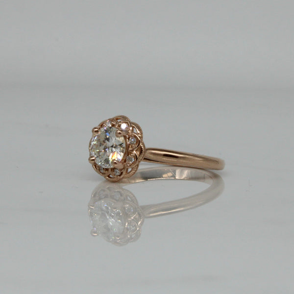 'Bespoke' Filigree Halo Engagement Ring | 0.86ctw | SZ 7 |