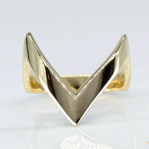 'Bespoke' Yellow Gold V Ring | SZ 7 |