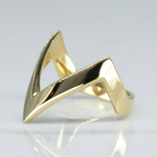 'Bespoke' Yellow Gold V Ring | SZ 7 |