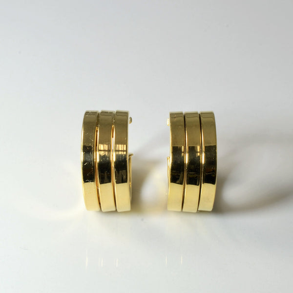 Wide Yellow Gold Hoop Earrings |