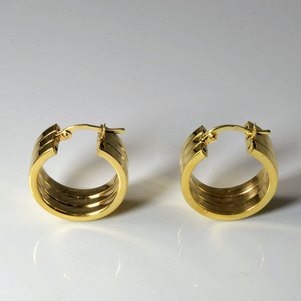 Wide Yellow Gold Hoop Earrings |