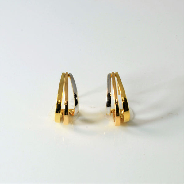 Two Tone Half Hoop Earrings |