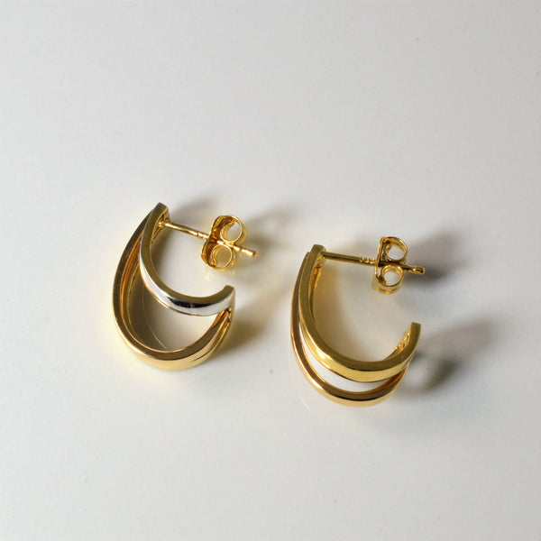 Two Tone Half Hoop Earrings |