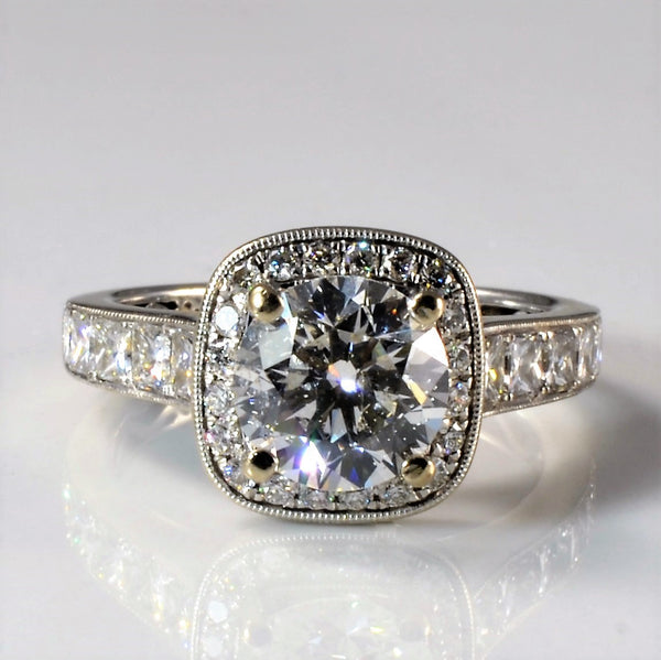 'Simon G' Diamond Halo Engagement Ring | 2.06ctw | SZ 4.5 |