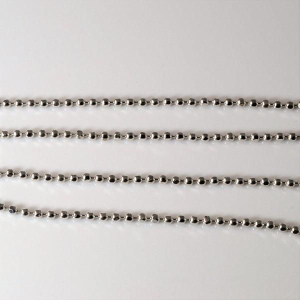 14k White Gold Bead Chain | 16