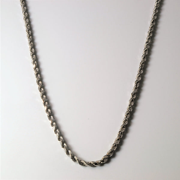 10k White Gold Rope Chain | 24