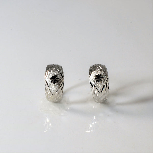 Platinum Huggie Earrings |