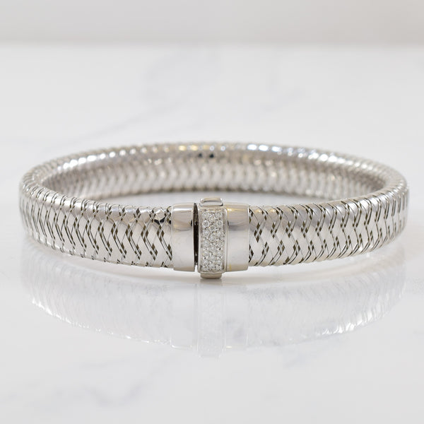 'Roberto Coin' Flexible Bangle With Diamonds | 0.10ctw | 7.5