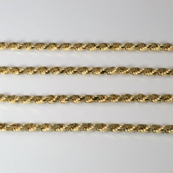 14k Yellow Gold Rope Chain | 22