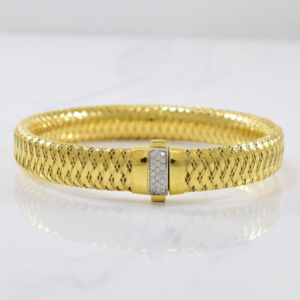 'Roberto Coin' Flexible Bangle With Diamonds | 0.10ctw | 7.5