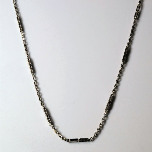 Elongated Platinum Modified Cable Chain | 16