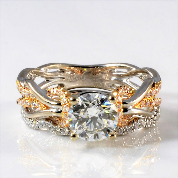 'Simon G' Two Tone Diamond Wedding Set | 1.16ctw | SZ 5.75 |