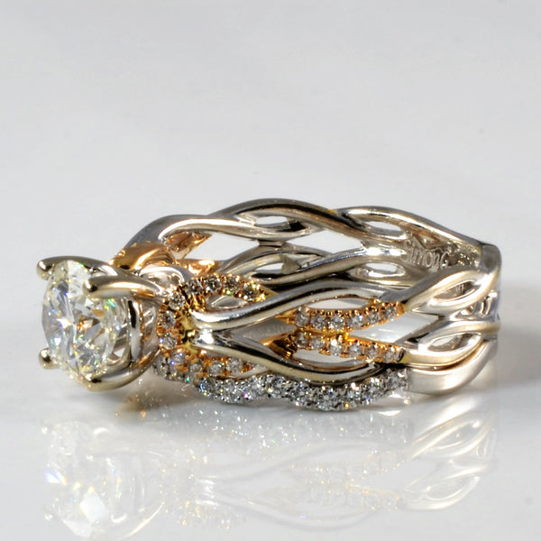 'Simon G' Two Tone Diamond Wedding Set | 1.16ctw | SZ 5.75 |