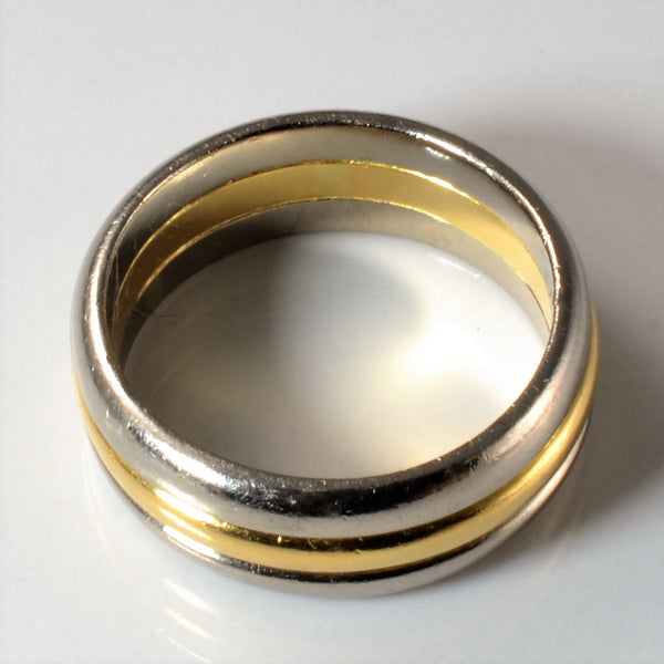 'Cavelti' Two Tone Gold Band | SZ 10.5 |