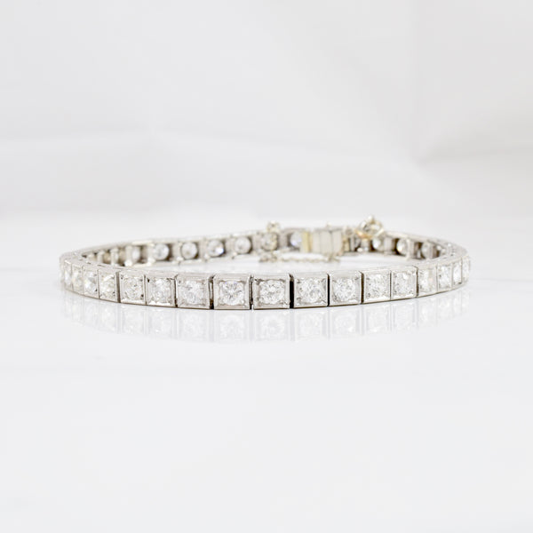 Art Deco Diamond Tennis Bracelet | 5.00ctw | 7