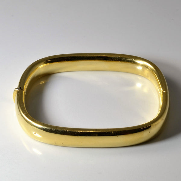 'Birks' Yellow Gold Plain Bangle | 7.5