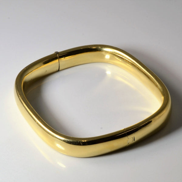 'Birks' Yellow Gold Plain Bangle | 7.5