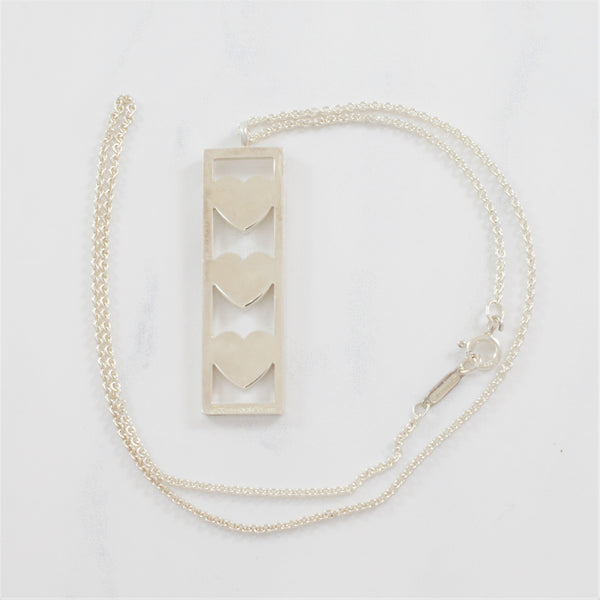 'Tiffany & Co.' Triple Heart Bar Necklace | SZ 16