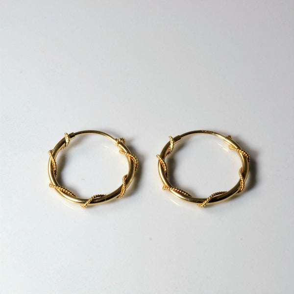 Yellow Gold Braided Hoops |