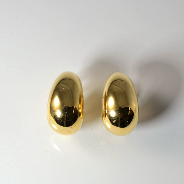 18k Yellow Gold Domed Half Hoops |