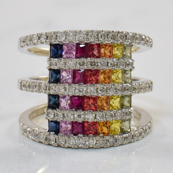 Stacked Sapphire & Ruby Ring | 2.24ctw, 0.51ctw | SZ 5.75 |