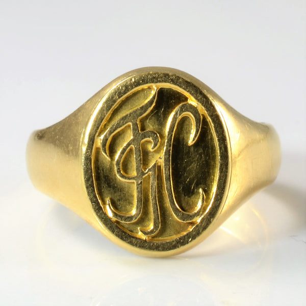 'Cavelti' Oval Signet Ring | SZ 9.75 |