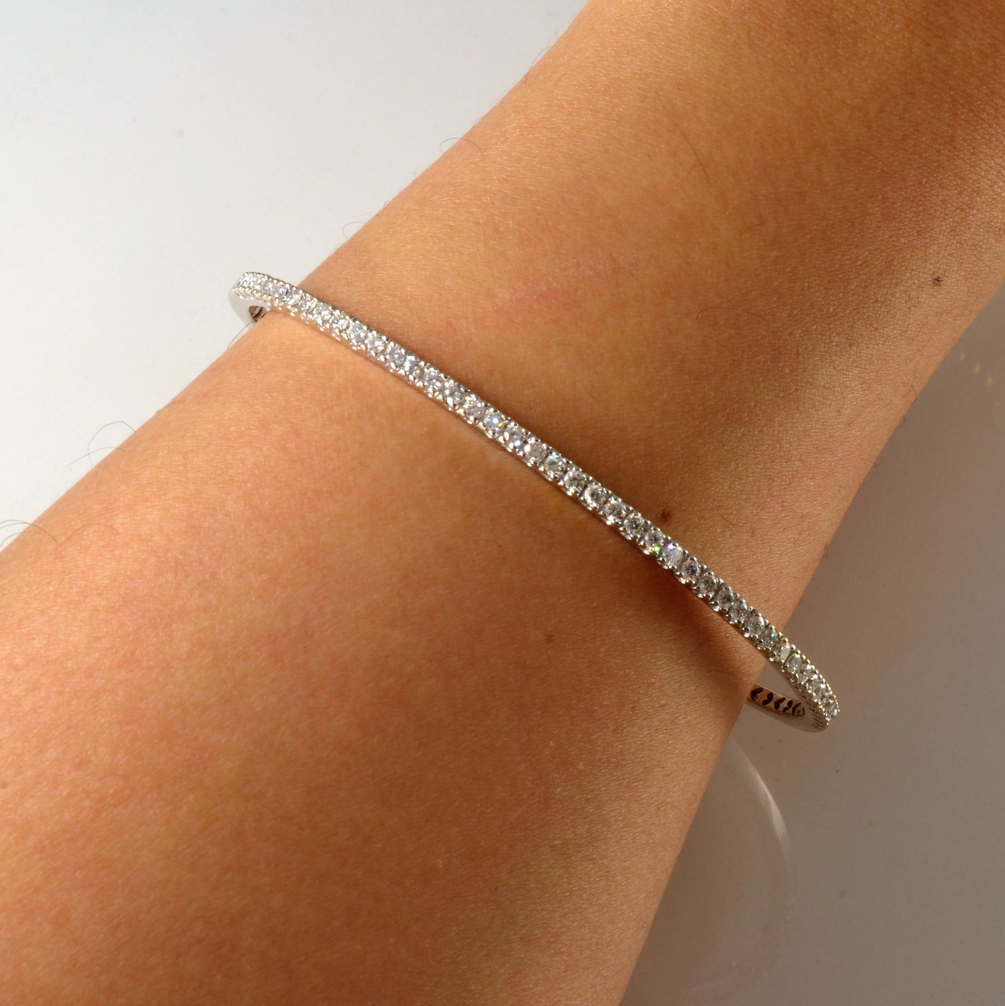 Pave Diamond Bangle Bracelet | 0.88ctw | 7