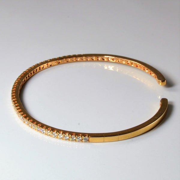 Pave Diamond Bangle Bracelet | 0.88ctw | 7