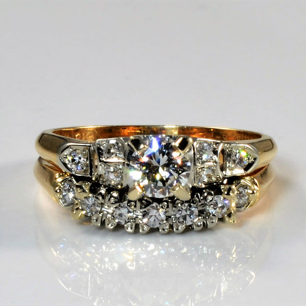 'Birks' Retro Diamond Wedding Set | 0.47ctw | SZ 4.5 |