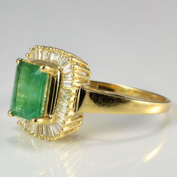 Emerald & Diamond Ladies Cocktail Ring | 0.40 ctw, SZ 8.5 |