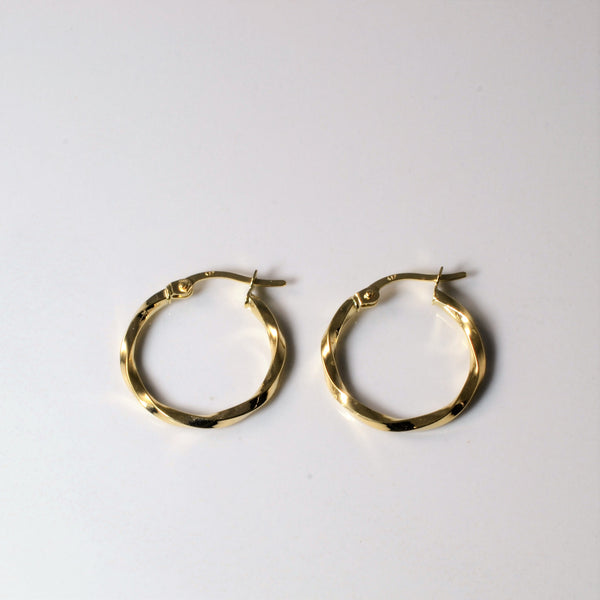 Twisted Yellow Gold Hoop Earrings |