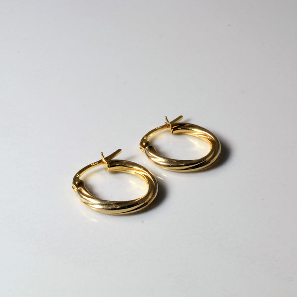 Twisted Yellow Gold Hoops |