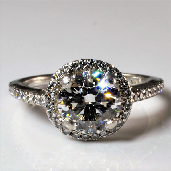 Diamond Halo Engagement Ring | 1.89ctw | SZ 5.25 |