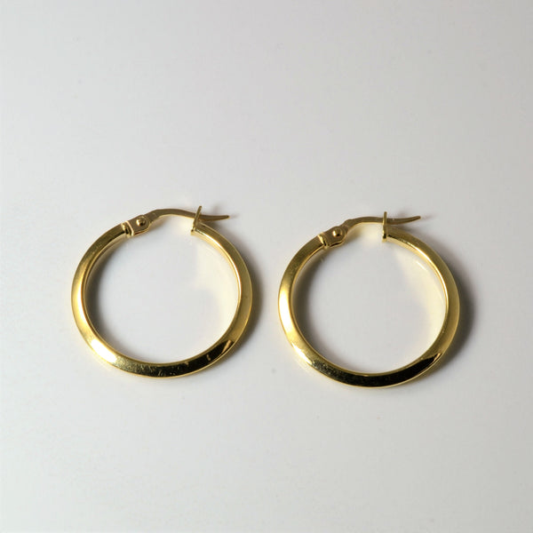 18k Yellow Gold Knife Edge Hoops |