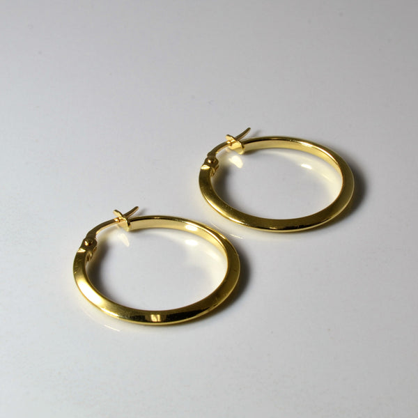 18k Yellow Gold Knife Edge Hoops |
