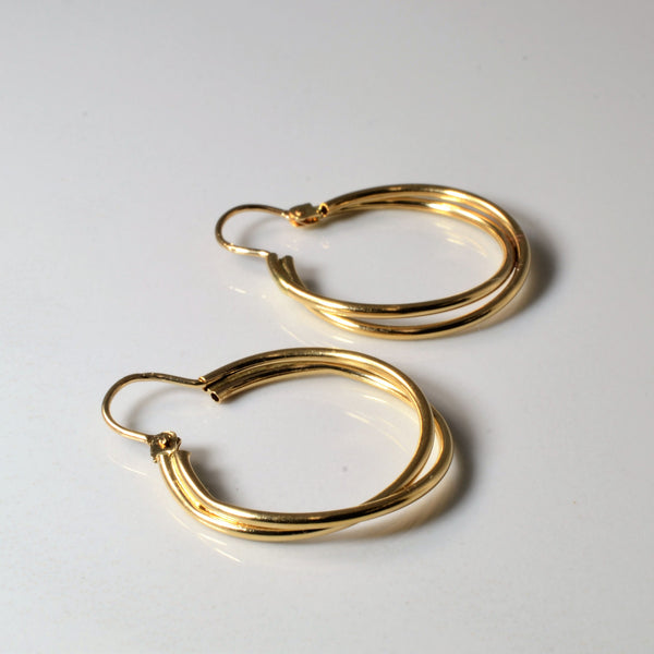 Double Row Yellow Gold Hoops |