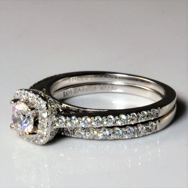 'Vera Wang' Diamond Halo Wedding Set | 0.74ctw | SZ 5 |