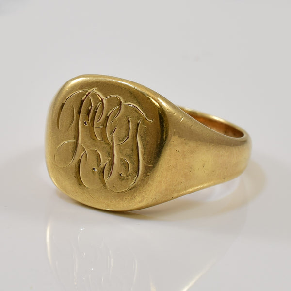 'Birks' Engraved Initial 'PGG' Signet Ring | SZ 8.25 |