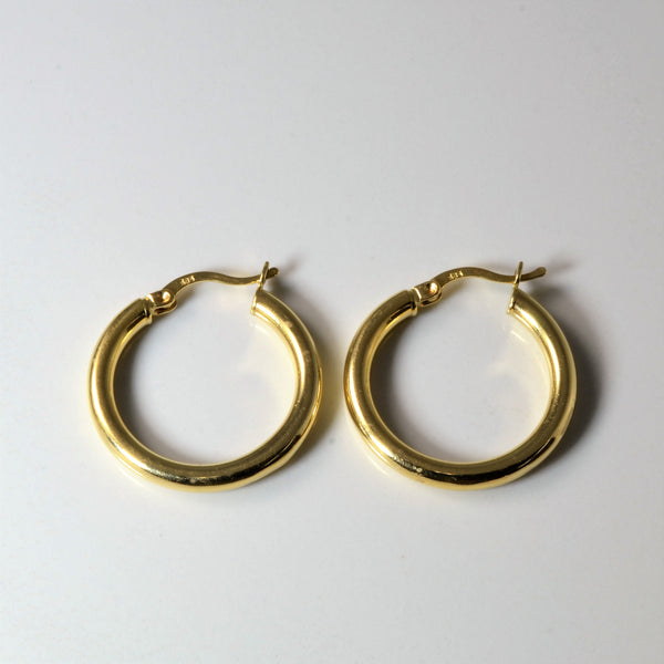 Yellow Gold Plain Hoops |