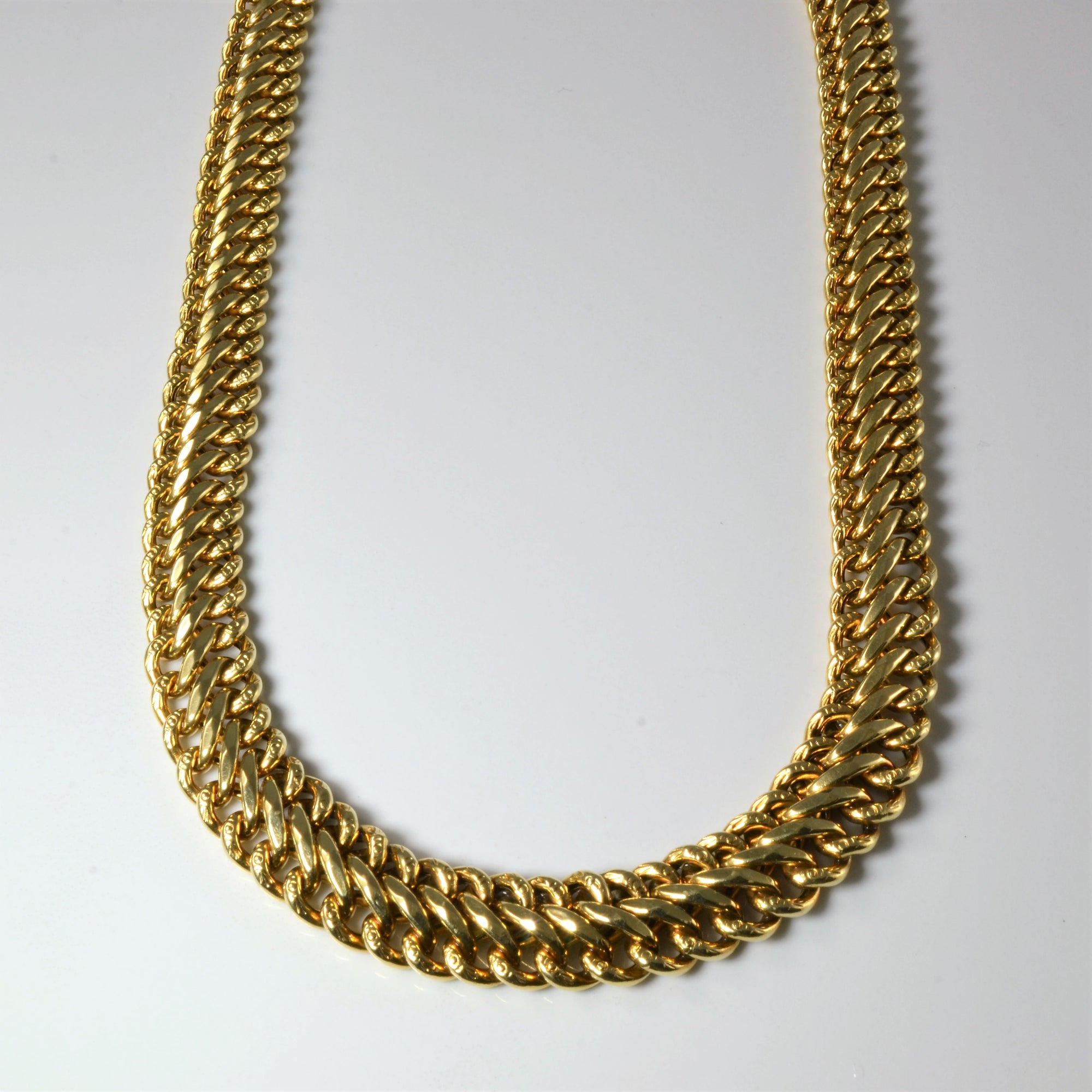 14k Yellow Gold Parallel Chain Choker | 15