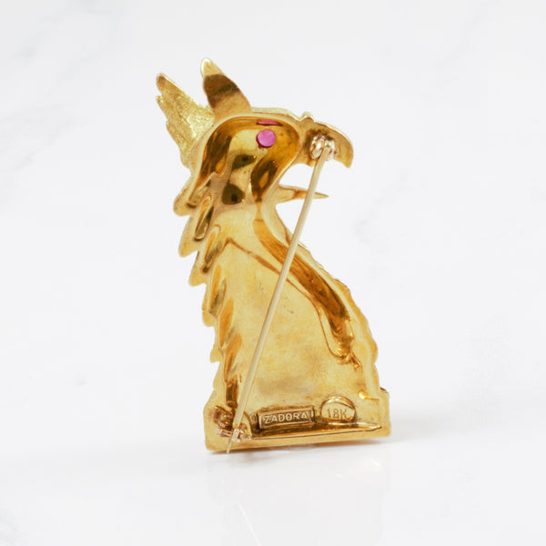 'Andreas von Zadora-Gerlof' Ruby Griffon Brooch